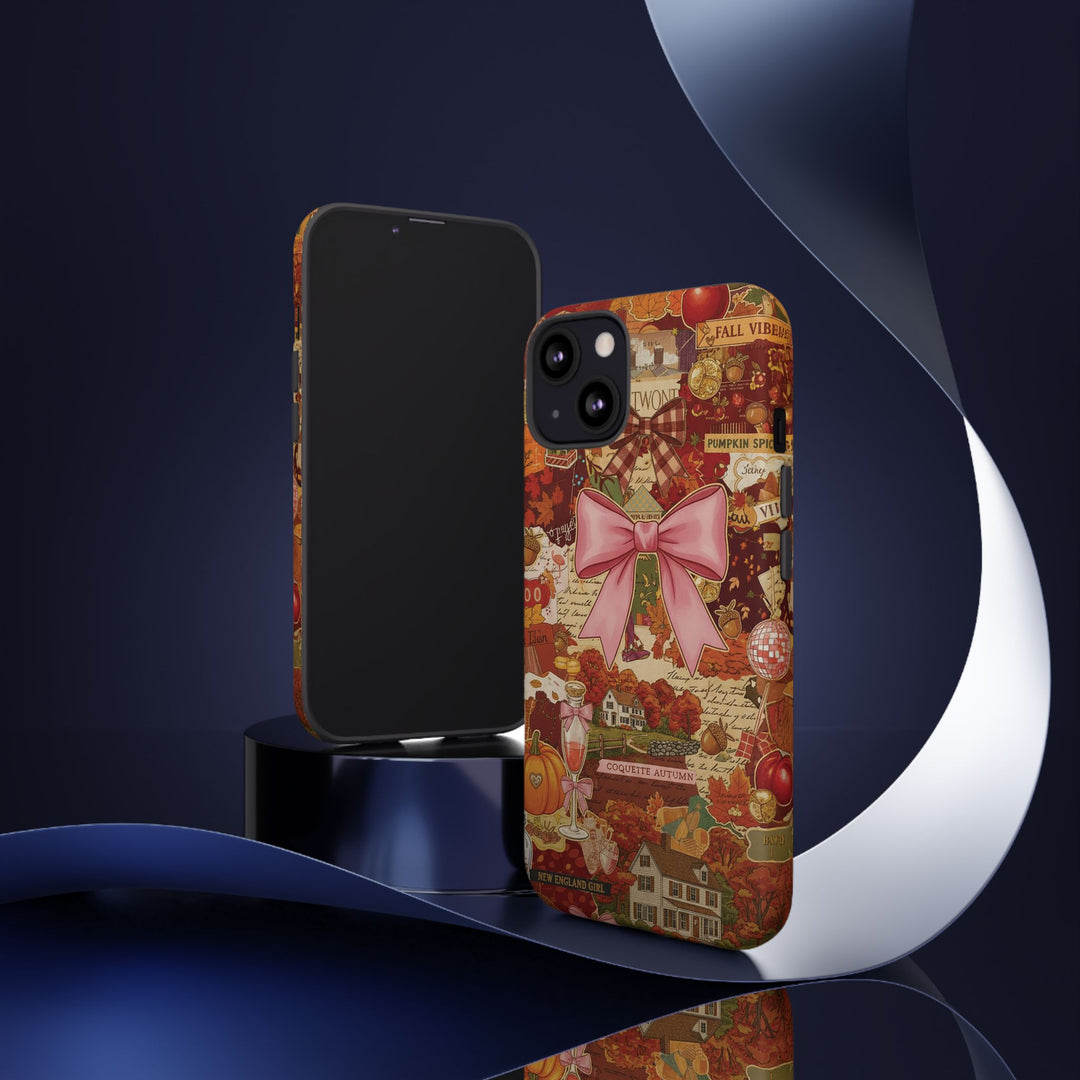 New England Fall Coquette Collage Tough Premium Phone Case - For iPhone 16 Pro Max iPhone 15 Pro iPhone Iphone 14 Plus 13 Pro 12 11 10 XR XS