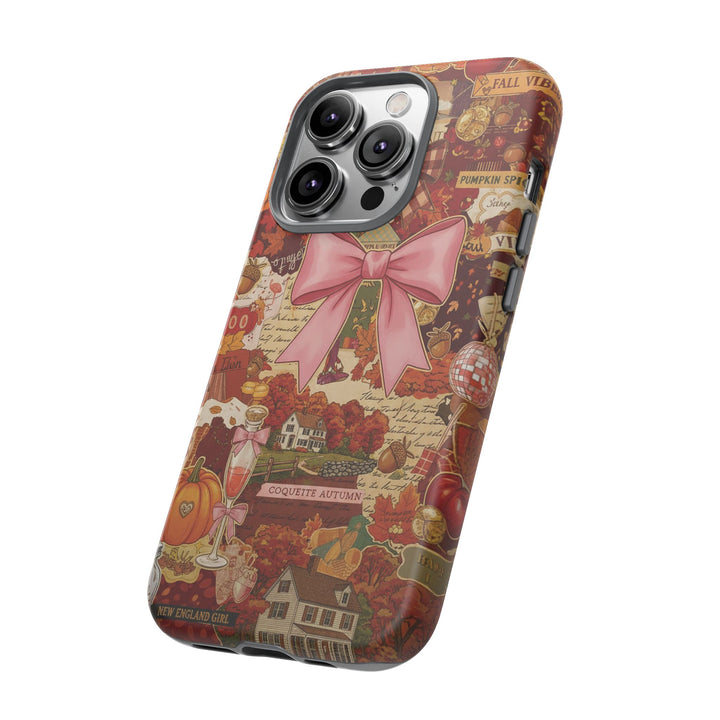 New England Fall Coquette Collage Tough Premium Phone Case - For iPhone 16 Pro Max iPhone 15 Pro iPhone Iphone 14 Plus 13 Pro 12 11 10 XR XS