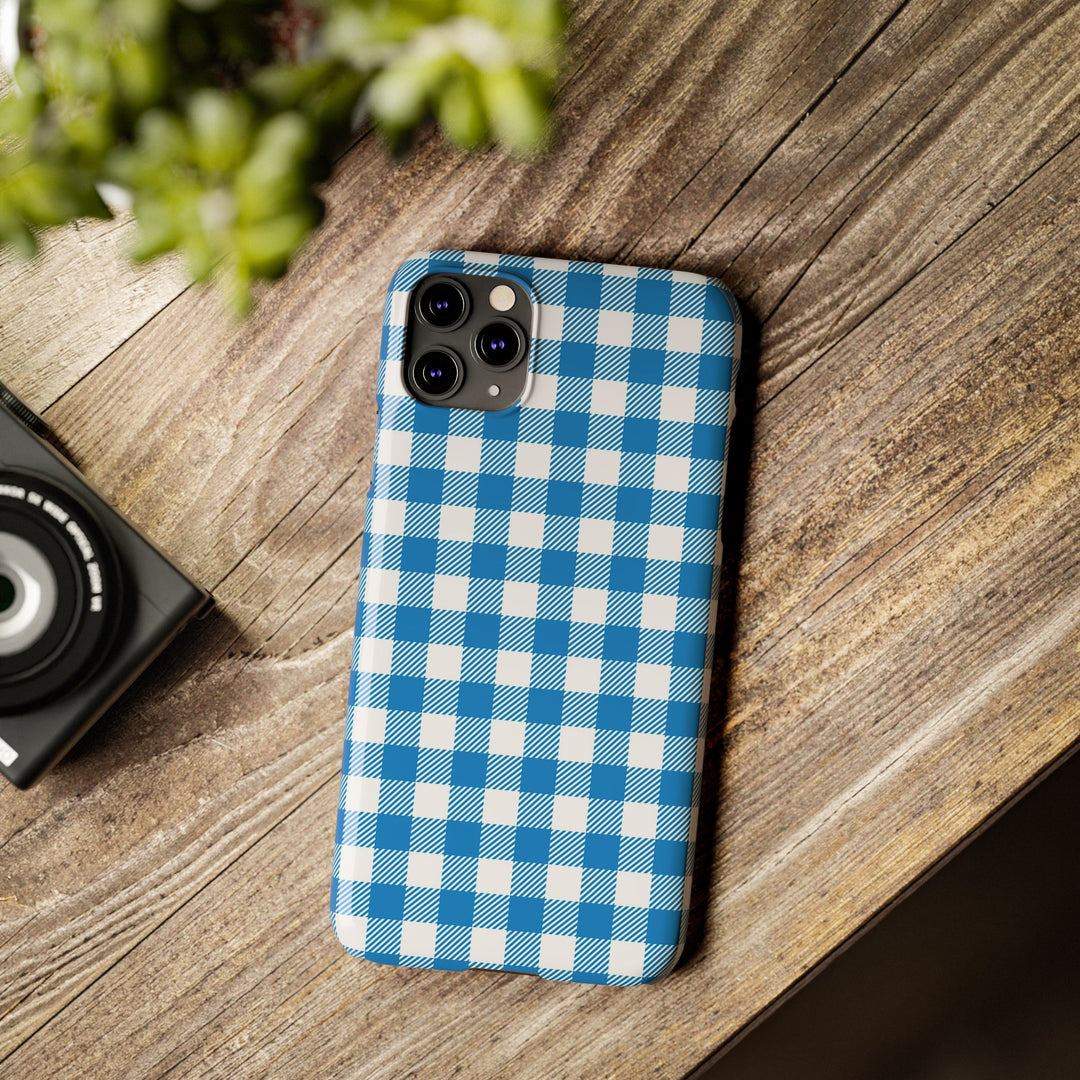 Slim Blue Gingham Gift for Her Cute Phone Cases for Iphone 16 Pro Max | iPhone 15 Case | iPhone 15 Pro Max Case, Iphone 14, 13, 12, 11, 10, 8, 7 - Studio40ParkLane
