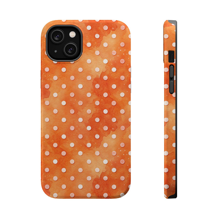 Aesthetic Tough Magsafe Orange Polka Dots Phone Case - For iPhone 17 Pro Max iPhone 16 Pro iPhone 15 Iphone 14 Plus 13 Pro 12 11 10 XR - Studio40ParkLane