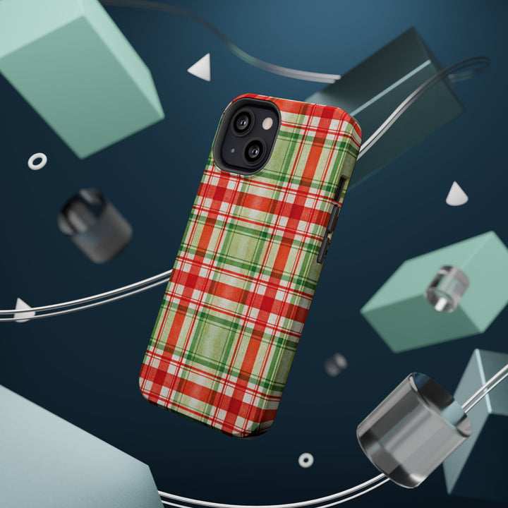 Aesthetic Tough Magsafe Red Green Checkered Phone Case - For iPhone 17 Pro Max iPhone 16 Pro iPhone 15 Iphone 14 Plus 13 Pro 12 11 10 - Studio40ParkLane