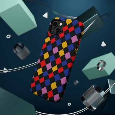 Aesthetic Colorful Checkerboard Tough Magsafe Phone Case - For iPhone 17 Pro Max iPhone 16 Pro iPhone 15 Iphone 14 Plus 13 Pro 12 11 Gift - Studio40ParkLane