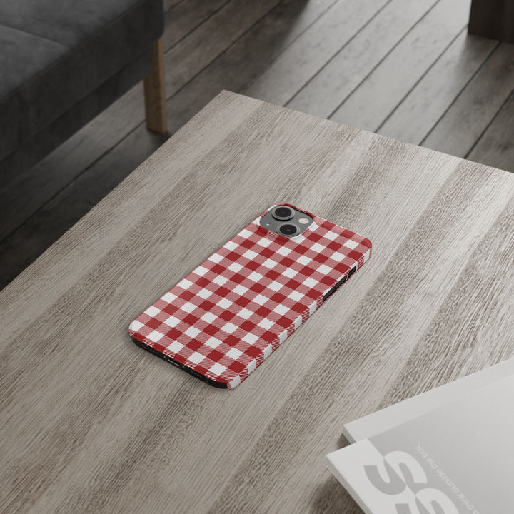 Slim Red Gingham Gift for Her Cute Phone Cases for Iphone 16 Pro Max | iPhone 15 Case | iPhone 15 Pro Max Case, Iphone 14, 13, 12, 11, 10, 8, 7 - Studio40ParkLane
