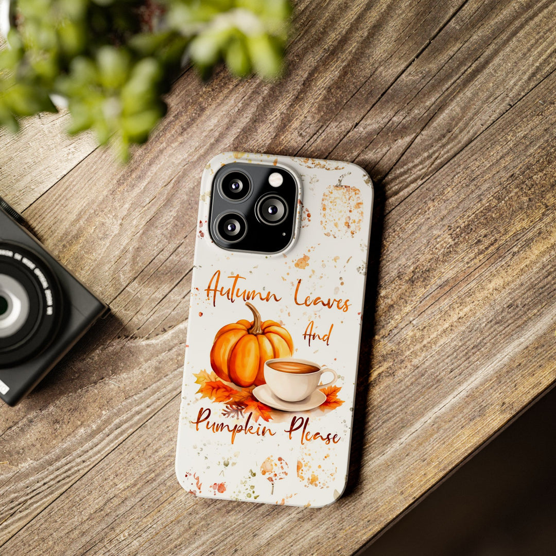 Slim Fall Leaves and Pumpkins Slim Cute Phone Cases for Iphone | iPhone 15 Case | iPhone 15 Pro Max Case, Iphone 14, Iphone 14 Pro Max, Iphone 13 - Studio40ParkLane