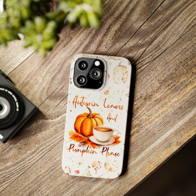 Slim Fall Leaves and Pumpkins Slim Cute Phone Cases for Iphone  | iPhone 15 Case | iPhone 15 Pro Max Case, Iphone 14, Iphone 14 Pro Max, Iphone 13