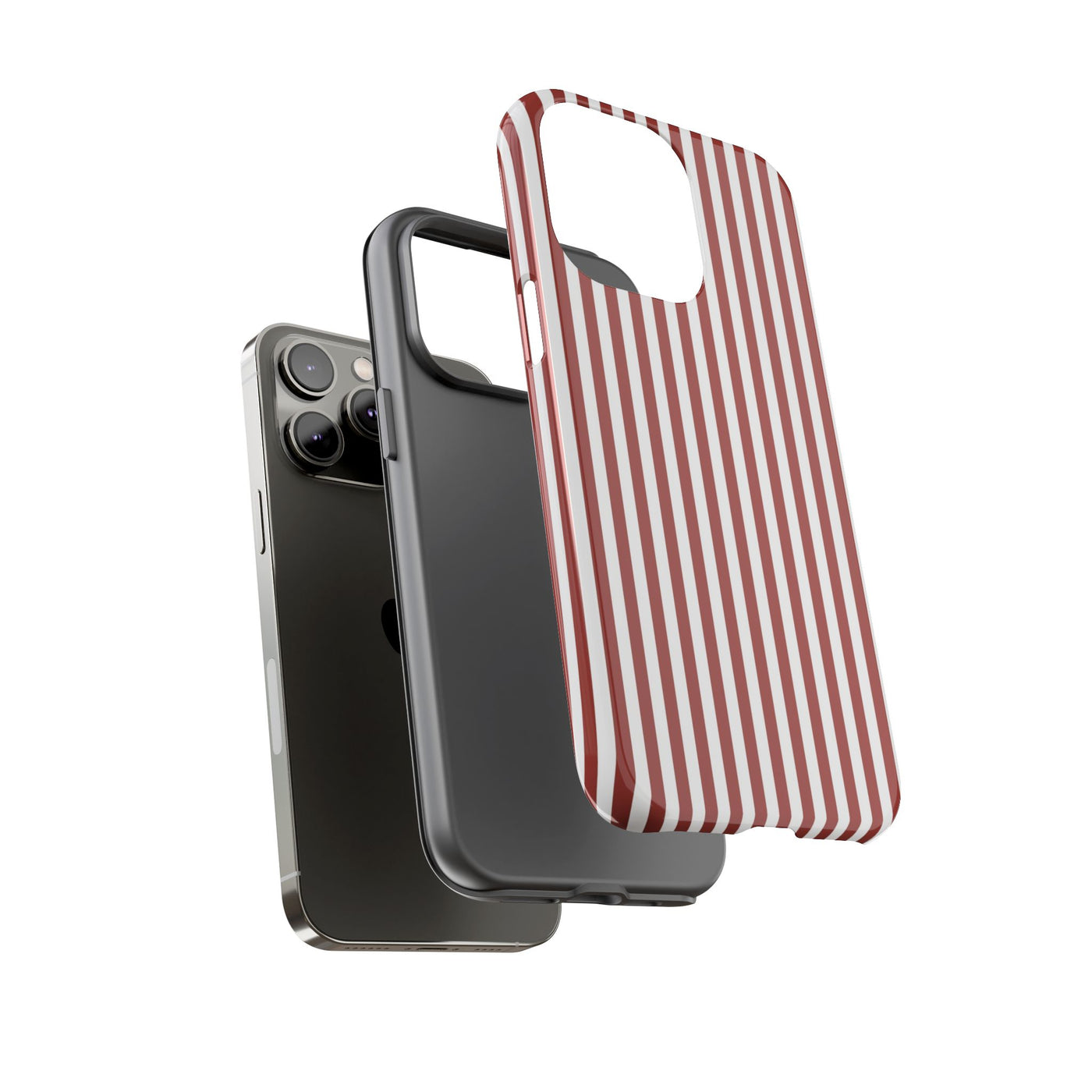 Tough Premium Red Stripes Phone Case Gift for Her - For Apple iPhone 16 Pro Max 16e iPhone 15 Pro iPhone Iphone 14 Plus 13 Pro 12 SE XR - Studio40ParkLane