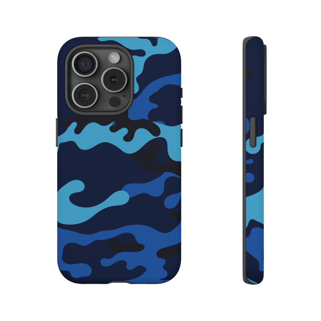 Cool Phone Case | Blue Camouflage, For iPhone 15 Case | iPhone 15 Pro Case, Iphone 14 Case, Iphone 14 Pro Max Case, Protective Iphone Case - Studio40ParkLane