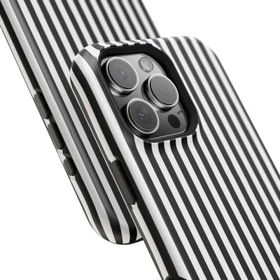 Custom Personalized Black White Striped Magsafe Phone Case for Iphone 17 - | iPhone 16 Pro Max Case | iPhone 15 Case Iphone 14 13 12 11 10 - Studio40ParkLane