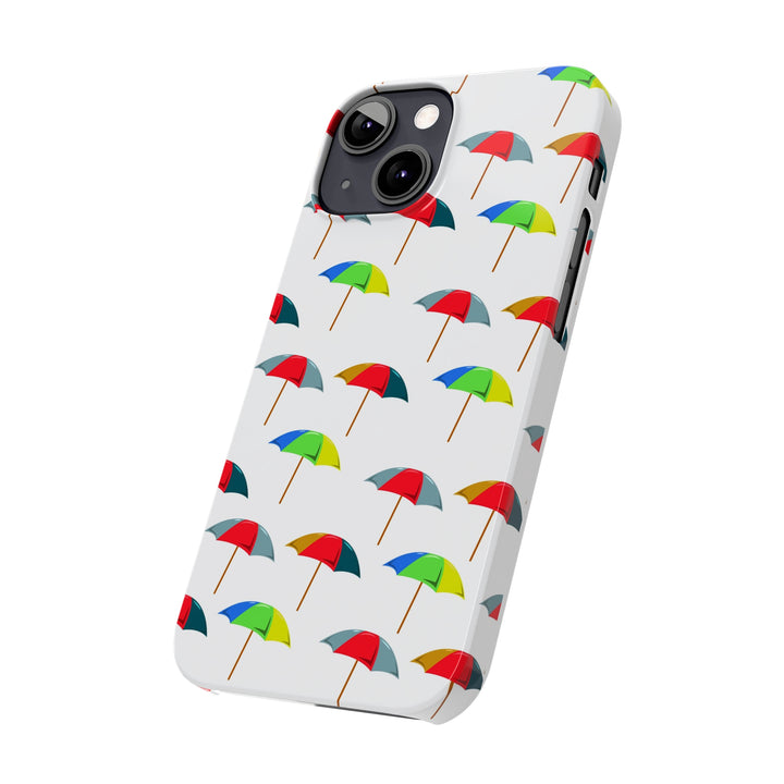 Slim Cute Phone Cases for Iphone - | iPhone 15 Case | iPhone 15 Pro Max Case, Iphone 14 Case, Iphone 14 Pro Max, Iphone 13, Colorful Beach Parasol - Studio40ParkLane
