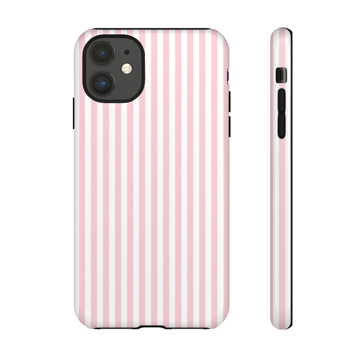 Tough Premium Sweet Pink Stripes Phone Case Gift for Her - For Apple iPhone 16 Pro Max 16e iPhone 15 Pro iPhone Iphone 14 Plus 13 Pro 12 SE XR - Studio40ParkLane