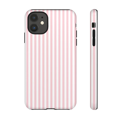 Tough Premium Sweet Pink Stripes Phone Case Gift for Her - For Apple iPhone 16 Pro Max 16e iPhone 15 Pro iPhone Iphone 14 Plus 13 Pro 12 SE XR - Studio40ParkLane