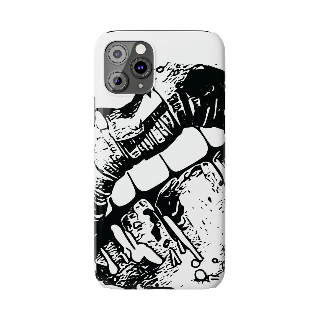 Slim Cute Phone Cases for Iphone - | iPhone 15 Case | iPhone 15 Pro Max Case, Iphone 14 Case, Iphone 14 Pro Max, Iphone 13, Smile Lips Black and White - Studio40ParkLane