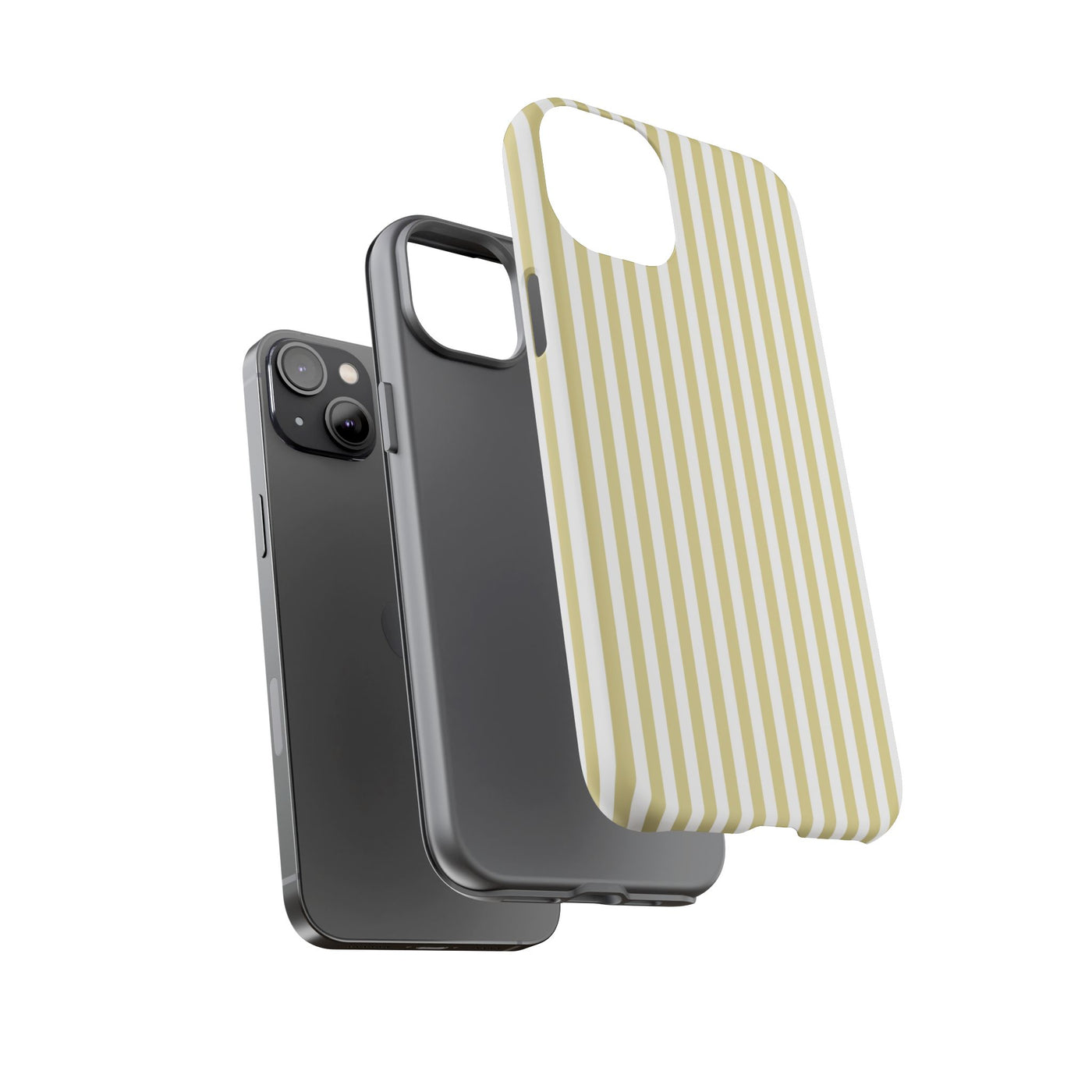 Tough Premium Soft Yellow Stripes Phone Case Gift for Her - For Apple iPhone 16 Pro Max 16e iPhone 15 Pro iPhone Iphone 14 Plus 13 Pro 12 SE XR - Studio40ParkLane