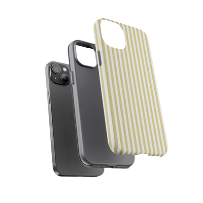 Tough Premium Soft Yellow Stripes Phone Case Gift for Her - For Apple iPhone 16 Pro Max 16e iPhone 15 Pro iPhone Iphone 14 Plus 13 Pro 12 SE XR - Studio40ParkLane