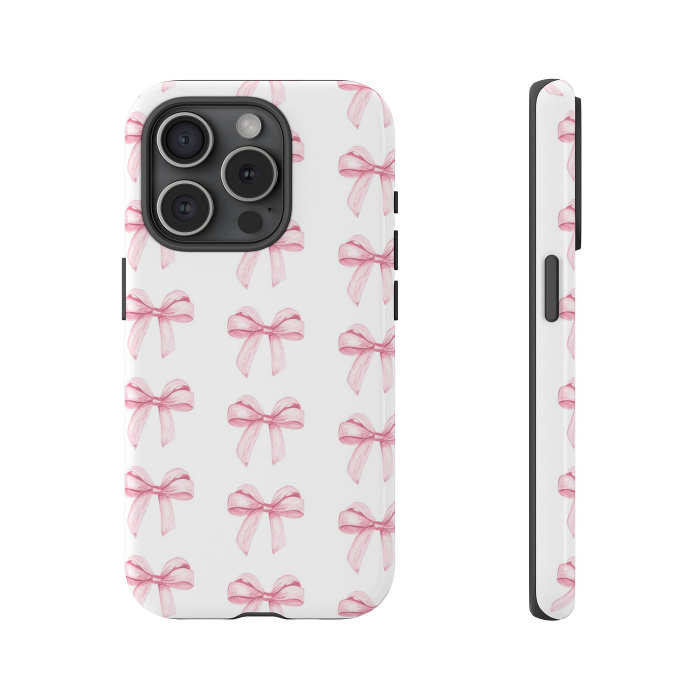 Pink Bows Cute Phone Case, for IPhone 16 Pro Max | Iphone 15, Iphone 14, IPhone 13 Case, 11 8 7, Samsung Galaxy S24, S23, S22, S21, 2 Layer Protection