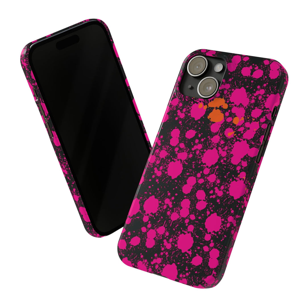Slim Cute Phone Cases for Iphone - | iPhone 15 Case | iPhone 15 Pro Max Case, Iphone 14 Case, Iphone 14 Pro Max, Iphone 13, Pink Orange Paint Splash - Studio40ParkLane
