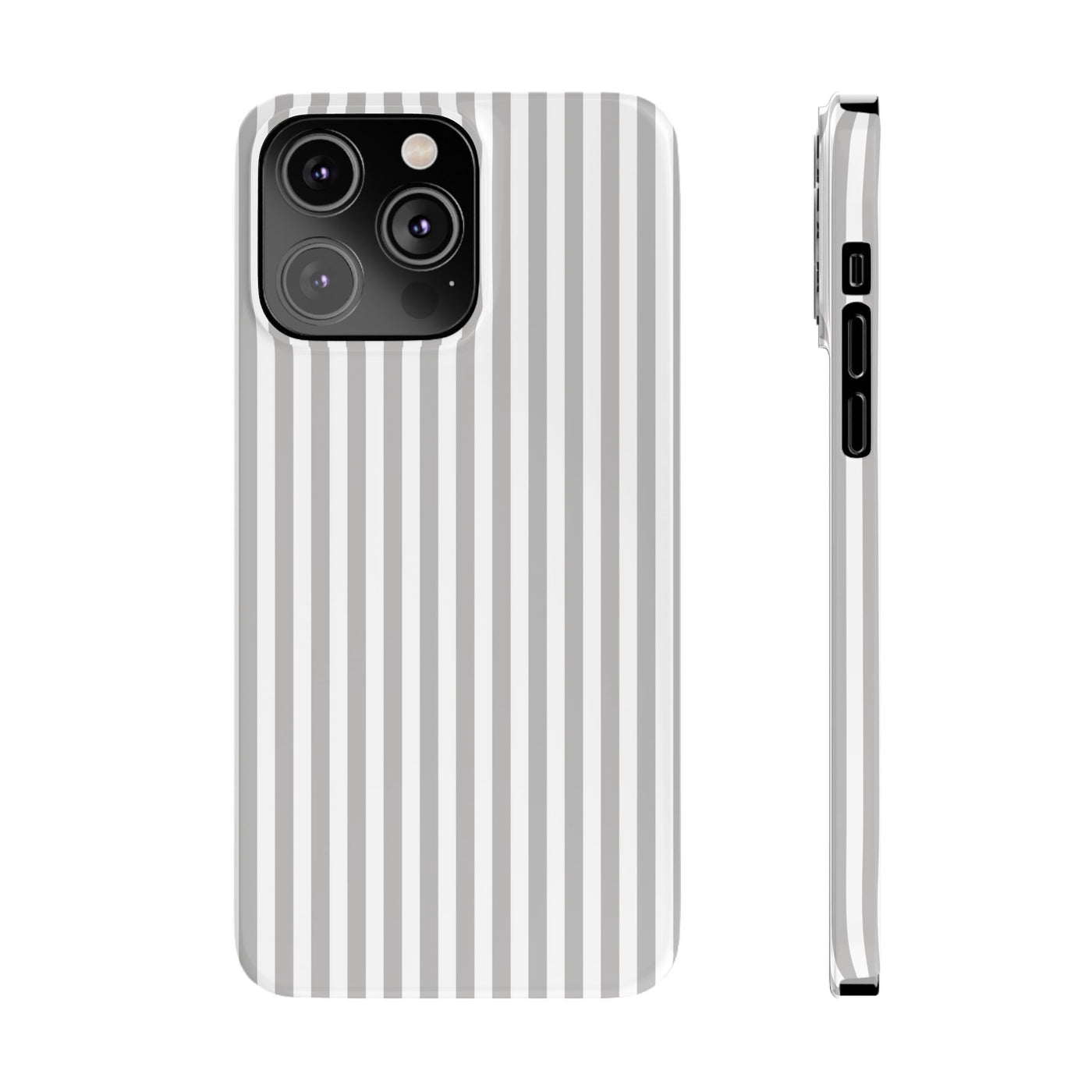 Slim Light Grey Striped Cute Phone Case for Iphone 16 - | iPhone 15 Pro Max Case | iPhone 14 Case Iphone 13 12 11 10 9 8 7 Gift for Her - Studio40ParkLane