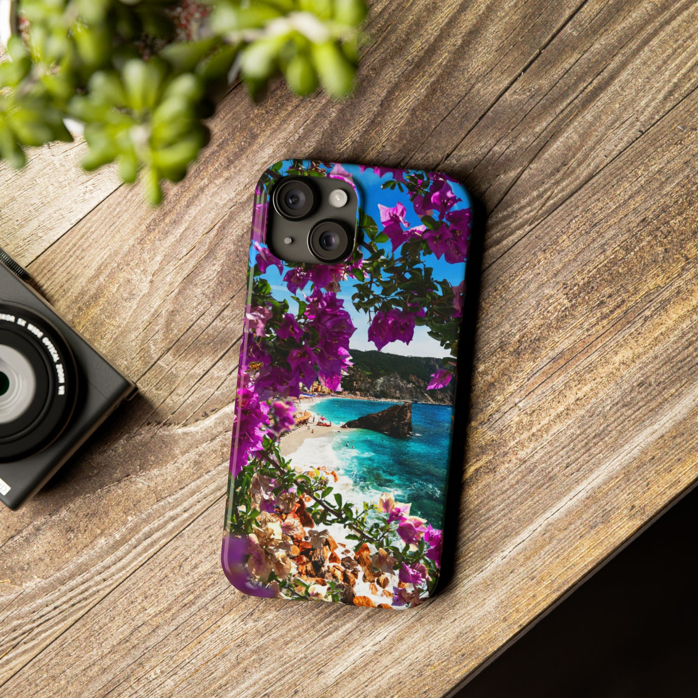 Bougainvillea Sea View Slim Cute Phone Cases for Iphone  | iPhone 15 Case | iPhone 15 Pro Max Case, Iphone 14, Iphone 14 Pro Max, Iphone 13