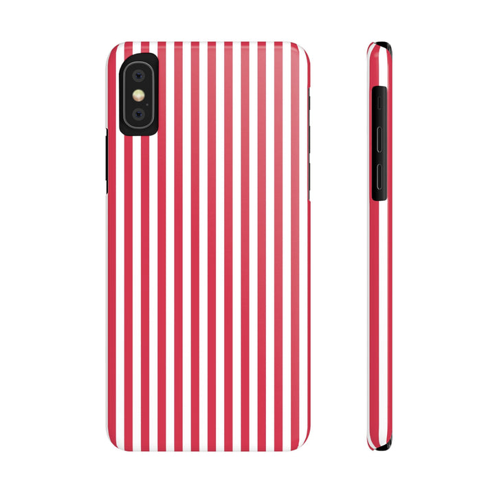 Slim Red Winterberry Striped Cute Phone Case for Iphone 16 - | iPhone 15 Pro Max Case | iPhone 14 Case 13 12 11 10 9 8 7 X XS Gift for Her