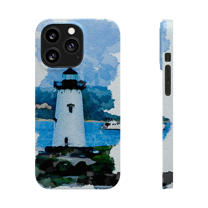 Slim Cute Phone Cases for Iphone - | iPhone 15 Case | iPhone 15 Pro Max Case, Iphone 14 Case, Iphone 14 Pro Max, Iphone 13, Beach Lighthouse Blue - Studio40ParkLane