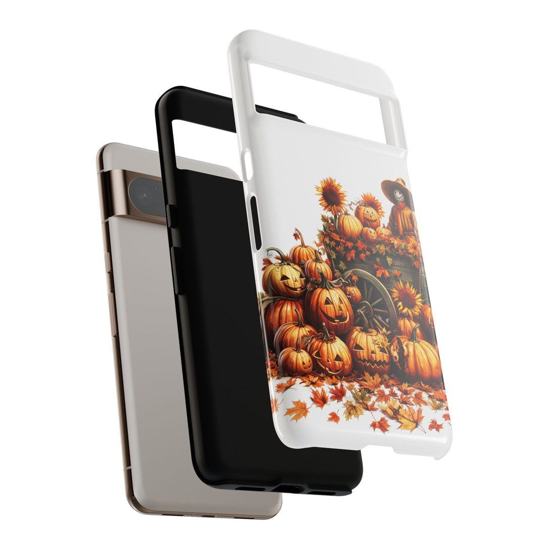 Impact Resistant, Fall Leaves Scarecrow, Cute Phone Cases for Samsung S24, S23, S22, S21, IPhone 15 pro Iphone 14 pro Iphone 13 IPhone 12 Iphone 11 - Studio40ParkLane