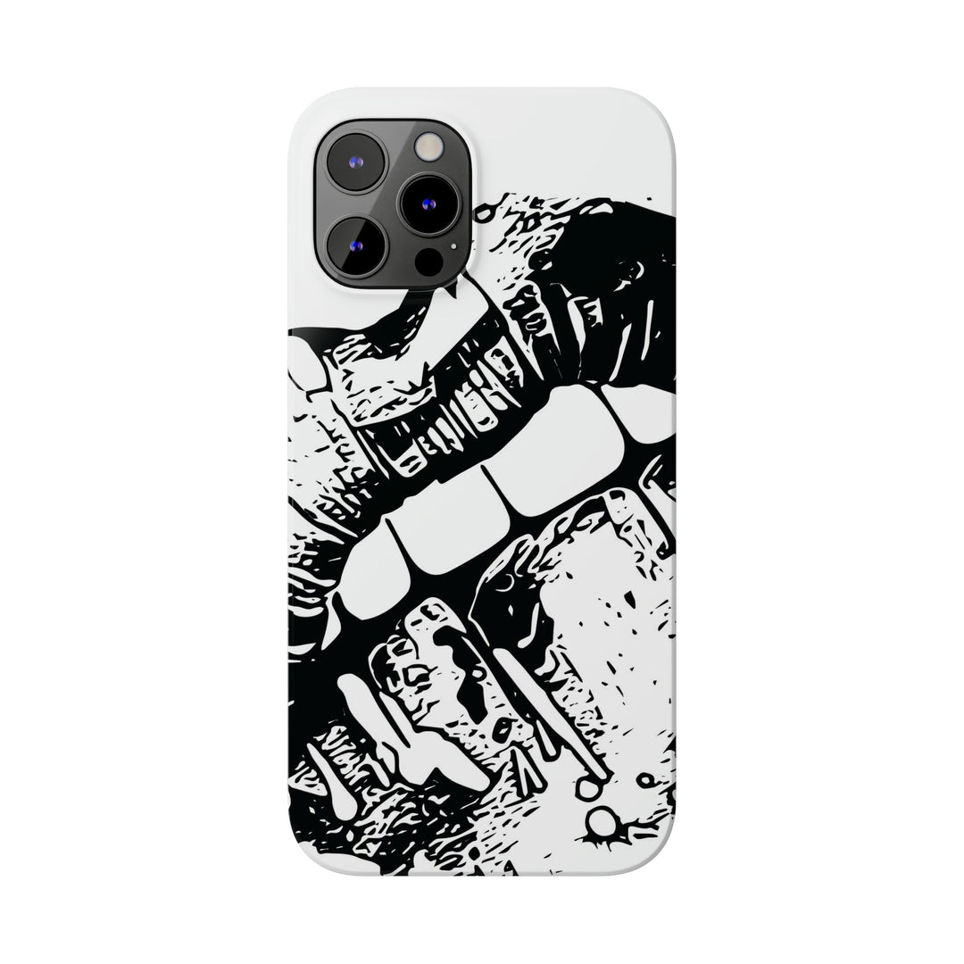 Slim Cute Phone Cases for Iphone - | iPhone 15 Case | iPhone 15 Pro Max Case, Iphone 14 Case, Iphone 14 Pro Max, Iphone 13, Smile Lips Black and White - Studio40ParkLane