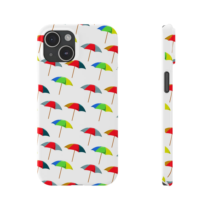 Slim Cute Phone Cases for Iphone - | iPhone 15 Case | iPhone 15 Pro Max Case, Iphone 14 Case, Iphone 14 Pro Max, Iphone 13, Colorful Beach Parasol - Studio40ParkLane
