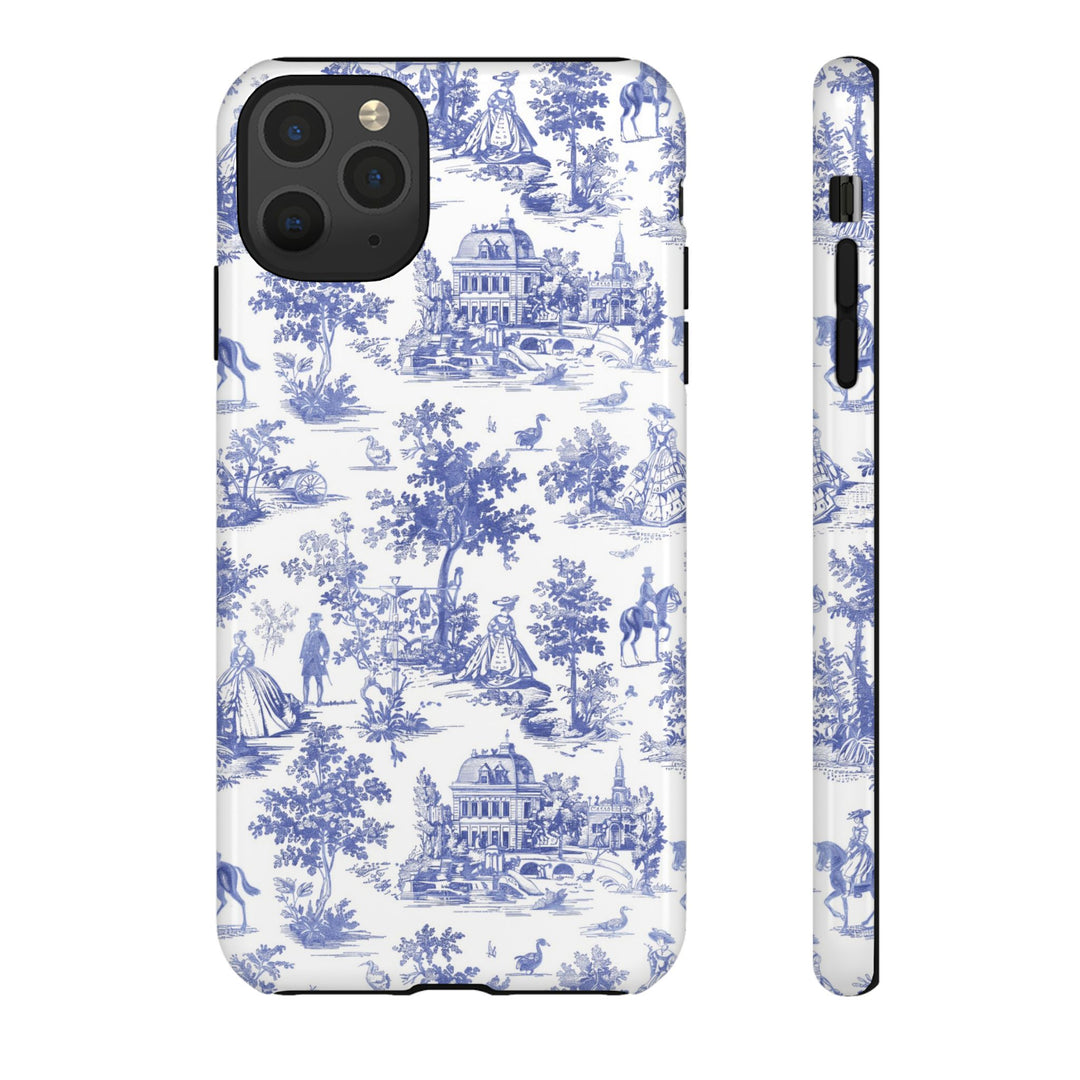 French Toile Premium Tough Phone Case, Timeless Cute Phone Case for Samsung Galaxy S25 S24 S23 Ultra &amp; iPhone 16 15 Pro Max - Studio40ParkLane
