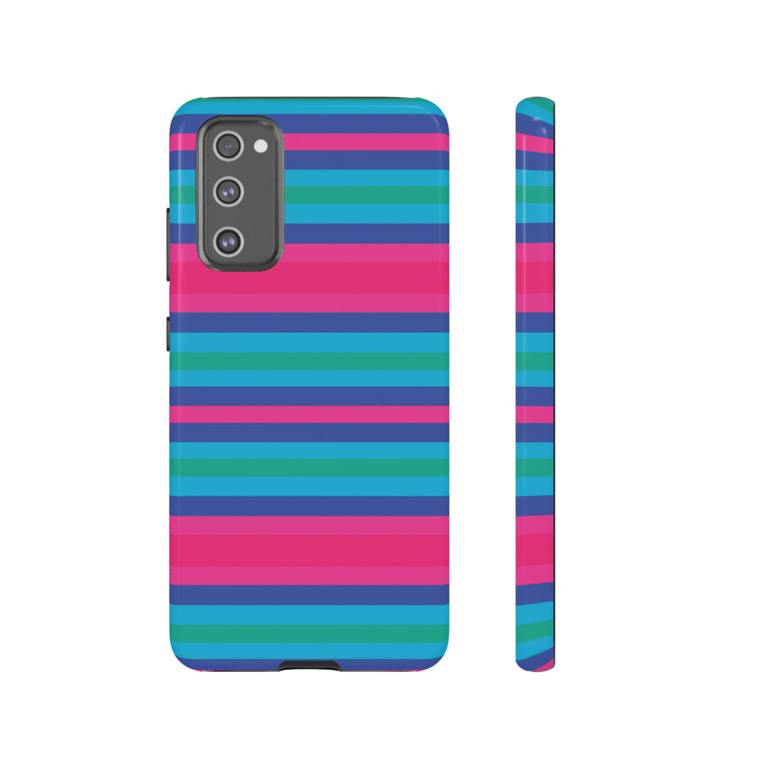 Cute Samsung Phone Case | Aesthetic Samsung Phone Case | Stripes Blue Pink | Galaxy S23, S22, S21, S20 | Luxury Double Layer | Cool - Studio40ParkLane