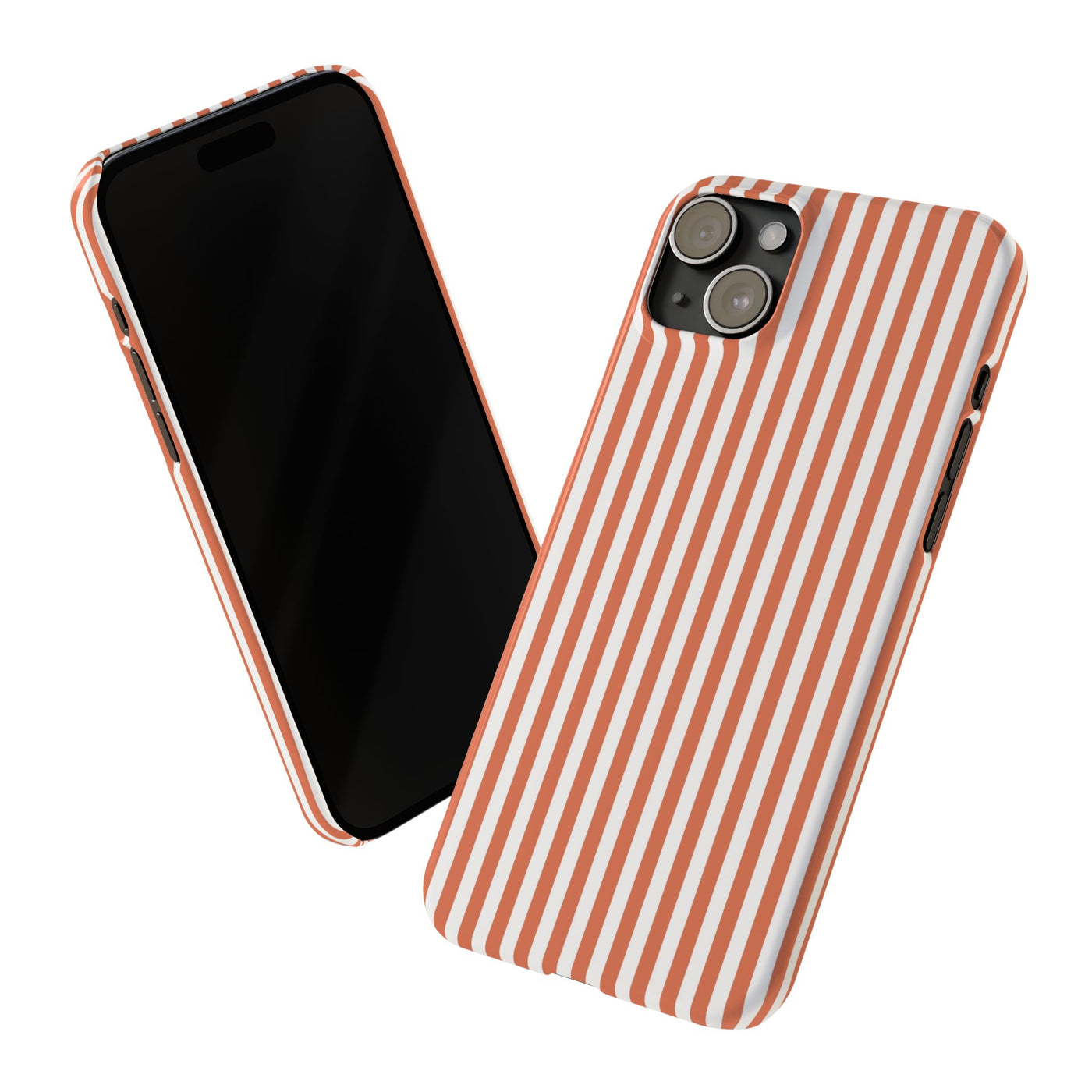 Slim Red Winter Peach Striped Cute Phone Case for Iphone 16 - | iPhone 15 Pro Max Case | iPhone 14 Case 13 12 11 10 9 8 7 X XS Gift for Her