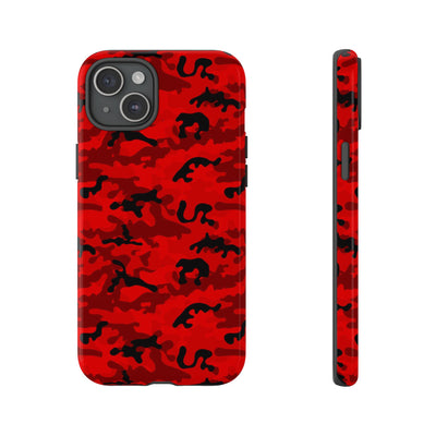 Impact Resistant, Red Camo Camouflage, Cute Phone Cases for Samsung S24, S23, S22, S21, IPhone 15 pro Iphone 14 pro Iphone 13 IPhone 12 Iphone 11