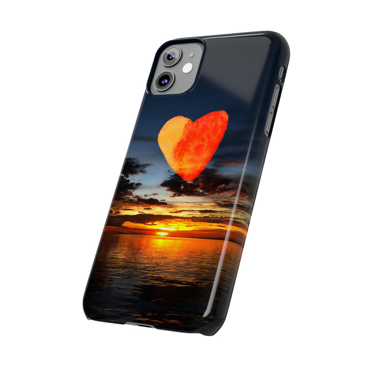 Slim Cute Phone Cases for Iphone - | iPhone 15 Case | iPhone 15 Pro Max Case, Iphone 14 Case, Iphone 14 Pro Max, Iphone 13, Rising Heart Sunset - Studio40ParkLane