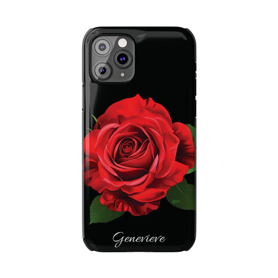 Slim Custom Personalized Red Rose Flowers Gift for Her Cute Phone Cases for Iphone 16 Pro Max | iPhone 15 Case | iPhone 15 Pro Max Case, Iphone 14, Iphone 14 Pro Max, Iphone 13 12 11 8 7 - Studio40ParkLane