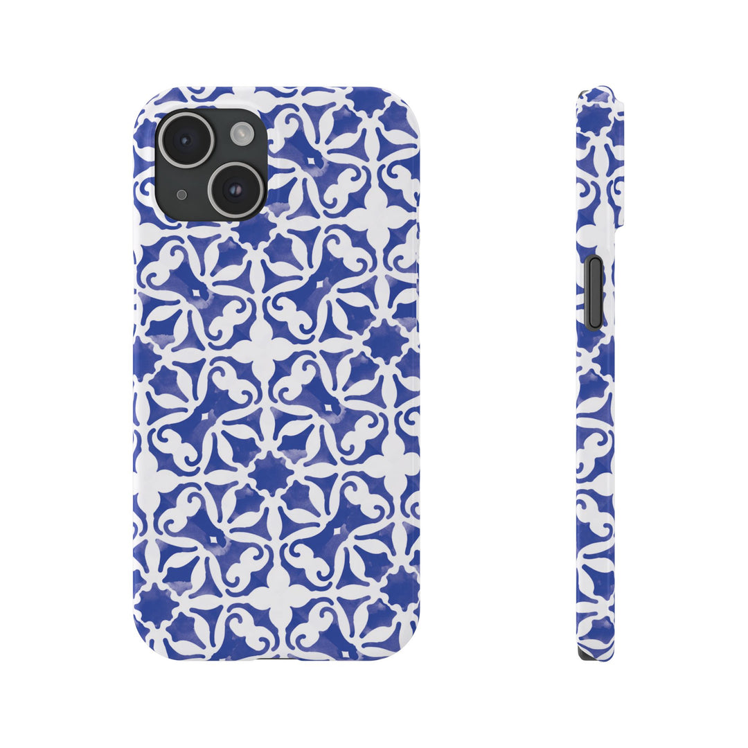 Slim Blue Mosaic Gift for Her Cute Phone Cases for Iphone 16 Case | iPhone 15 Case | iPhone 15 Pro Max Case, Iphone 14, Iphone 14 Pro Max, Iphone 13, 11,10,8,7 - Studio40ParkLane