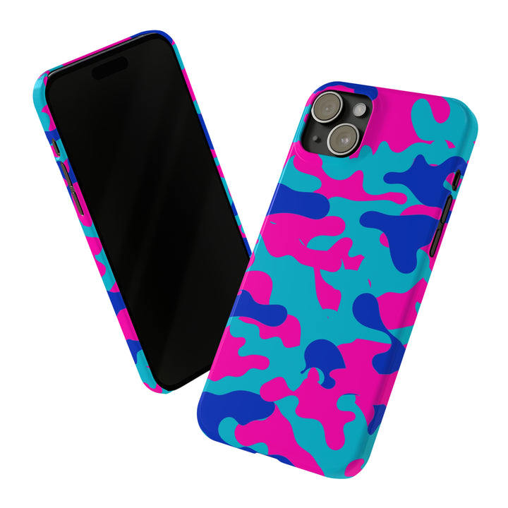 Slim Cute Phone Cases for Iphone - | iPhone 15 Case | iPhone 15 Pro Max Case, Iphone 14 Case, Iphone 14 Pro Max, Iphone 13, Blue Pink Camouflage - Studio40ParkLane