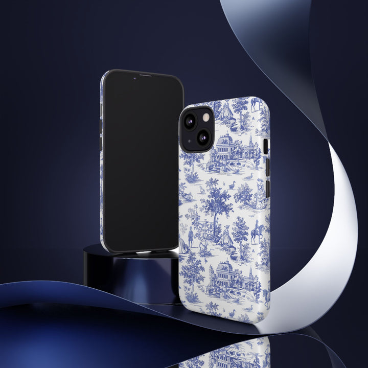 French Toile Premium Tough Phone Case, Timeless Cute Phone Case for Samsung Galaxy S25 S24 S23 Ultra &amp; iPhone 16 15 Pro Max - Studio40ParkLane
