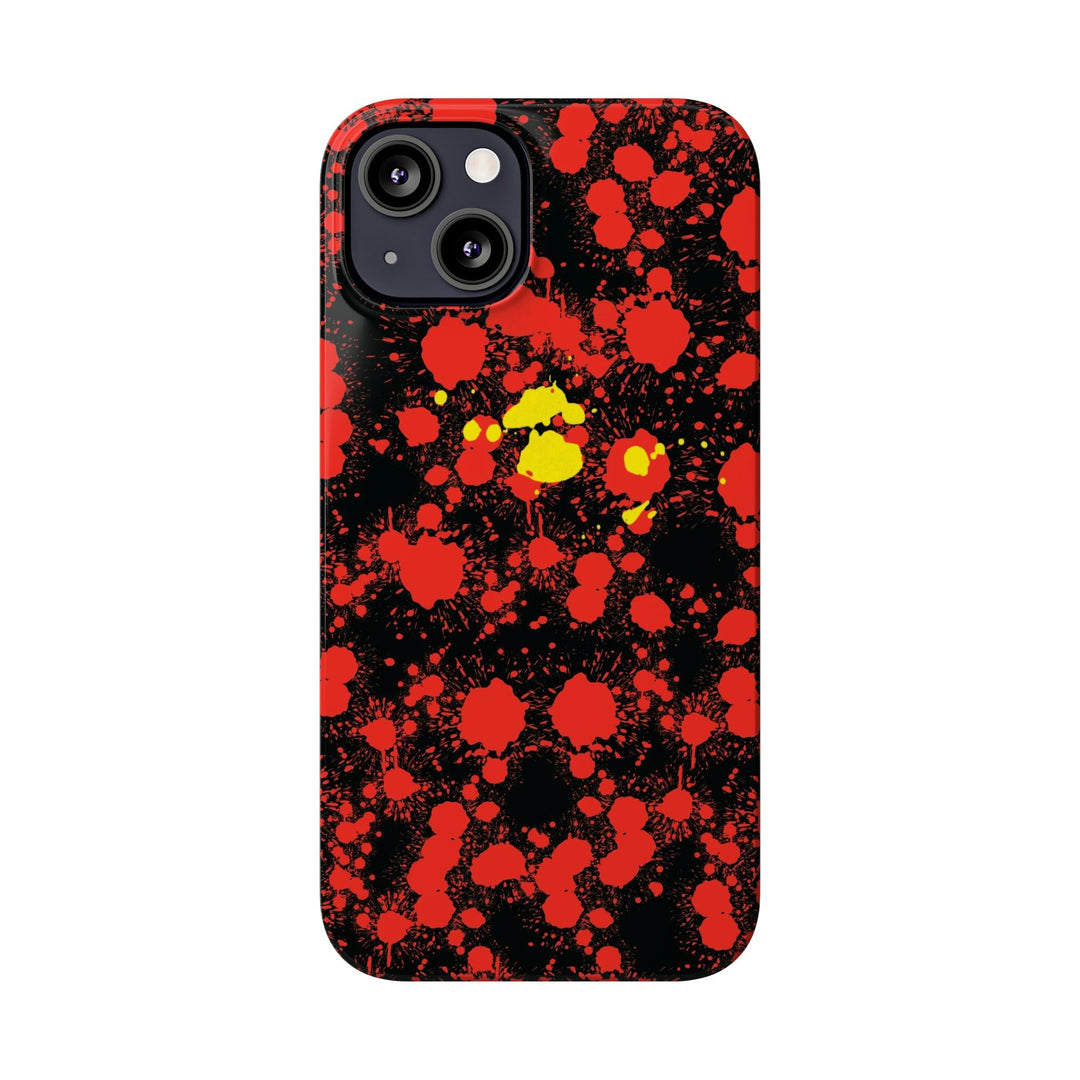 Slim Cute Phone Cases for Iphone - | iPhone 15 Case | iPhone 15 Pro Max Case, Iphone 14 Case, Iphone 14 Pro Max, Iphone 13, Red Yellow Paint Splash - Studio40ParkLane