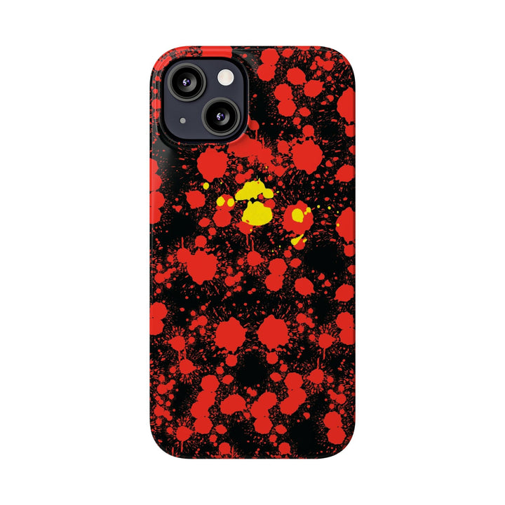 Slim Cute Phone Cases for Iphone - | iPhone 15 Case | iPhone 15 Pro Max Case, Iphone 14 Case, Iphone 14 Pro Max, Iphone 13, Red Yellow Paint Splash - Studio40ParkLane