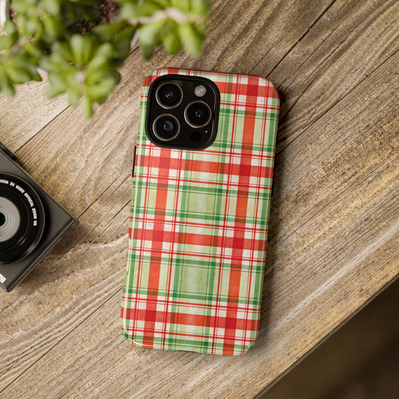 Aesthetic Tough Red Green Checkered Premium Phone Case - For iPhone 17 Pro Max iPhone 16 Pro iPhone 15 Iphone 14 Plus 13 Pro 12 11 10 XR XS - Studio40ParkLane