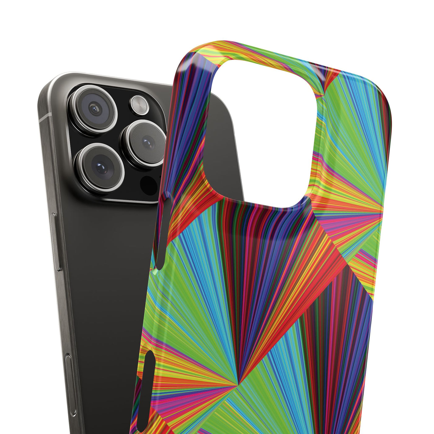 Slim Triangle Kaleidoscope Colors Gift for Her Cute Phone Cases for Iphone 16 Case | iPhone 15 Case | iPhone 15 Pro Max Case, Iphone 14, Iphone 14 Pro Max, Iphone 13, 12, 11, 10, 8,7