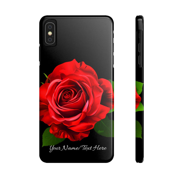Slim Custom Personalized Red Rose Flowers Gift for Her Cute Phone Cases for Iphone 16 Pro Max | iPhone 15 Case | iPhone 15 Pro Max Case, Iphone 14, Iphone 14 Pro Max, Iphone 13 12 11 8 7 - Studio40ParkLane