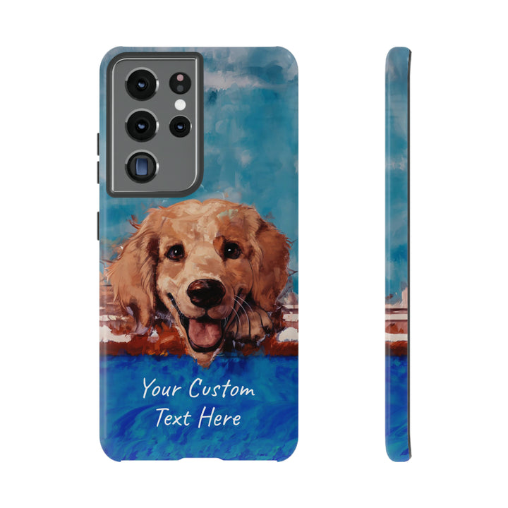 Personalize this Cute Samsung Phone Case | Golden Retriever Dog Samsung Phone Case | Galaxy S23, S22, S21, S20 | Personalized Samsung Cases - Studio40ParkLane