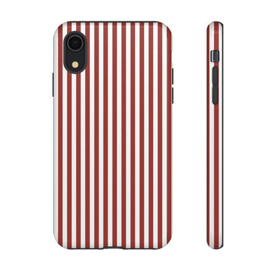 Tough Premium Red Stripes Phone Case Gift for Her - For Apple iPhone 16 Pro Max 16e iPhone 15 Pro iPhone Iphone 14 Plus 13 Pro 12 SE XR - Studio40ParkLane