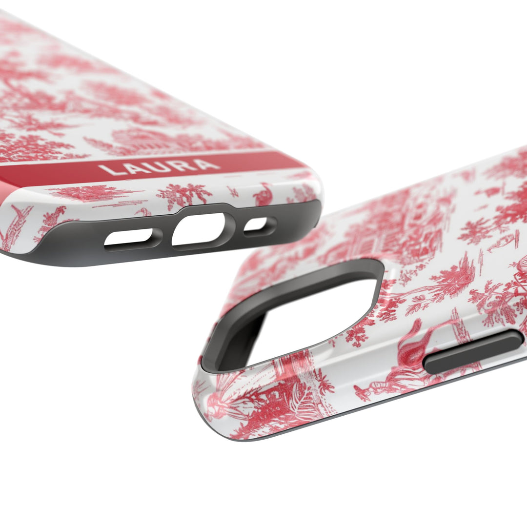 Magsafe French Toile Personalized Initial Custom Gift for Her Cute Phone Cases for Iphone 16 Pro Max | iPhone 15 Case | iPhone 15 Pro Max Case, Iphone 14, 13, 12, 11, 10, 8, 7 - Studio40ParkLane