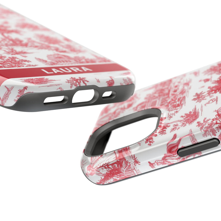 Magsafe French Toile Personalized Initial Custom Gift for Her Cute Phone Cases for Iphone 16 Pro Max | iPhone 15 Case | iPhone 15 Pro Max Case, Iphone 14, 13, 12, 11, 10, 8, 7 - Studio40ParkLane