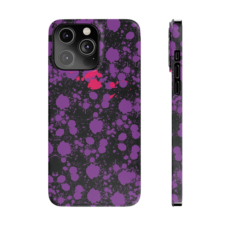Slim Cute Phone Cases for Iphone - | iPhone 15 Case | iPhone 15 Pro Max Case, Iphone 14 Case, Iphone 14 Pro Max, Iphone 13, Purple Pink Paint Blots Splash - Studio40ParkLane