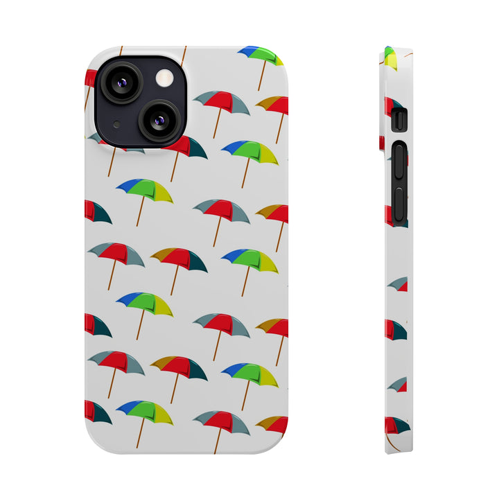 Slim Cute Phone Cases for Iphone - | iPhone 15 Case | iPhone 15 Pro Max Case, Iphone 14 Case, Iphone 14 Pro Max, Iphone 13, Colorful Beach Parasol - Studio40ParkLane