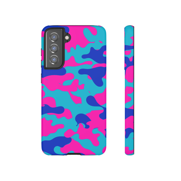 Cute Samsung Phone Case | Aesthetic Samsung Phone Case | Galaxy S23, S22, S21, S20 | Blue Pink Camouflage, Protective Phone Case - Studio40ParkLane