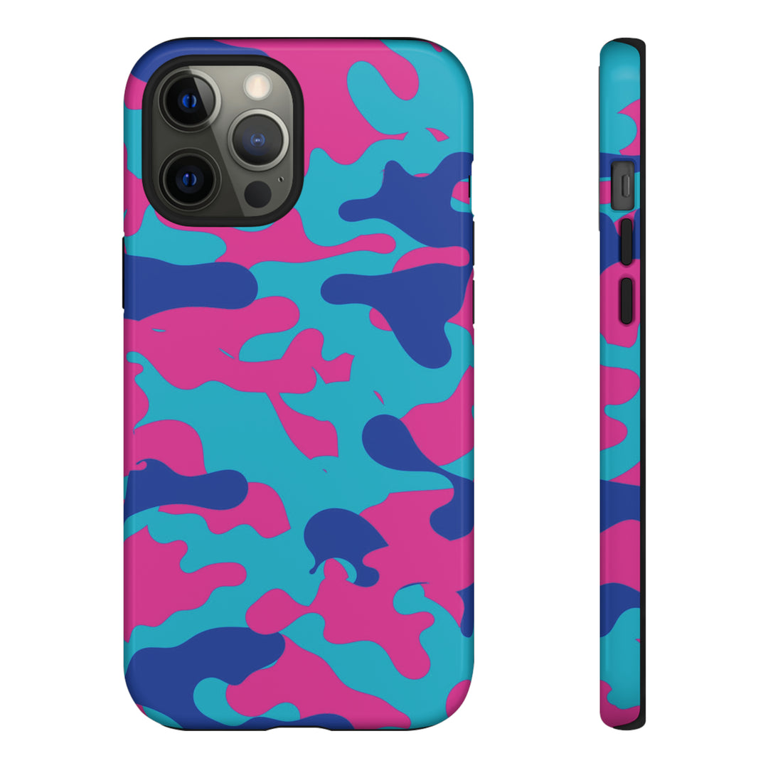 Cute IPhone Case | Blue Pink Camouflage, iPhone 15 Case | iPhone 15 Pro Case, Iphone 14 Case, Iphone 14 Pro Max Case, Protective Iphone Case - Studio40ParkLane