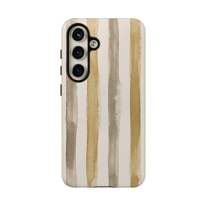 Tough Cute Brown Beige Stripes Phone Case, for IPhone 17 Pro Max | Iphone 17 Air, Iphone 16, IPhone 15, 14 13 12, Samsung Galaxy S26, S25, S24, S23 - Studio40ParkLane